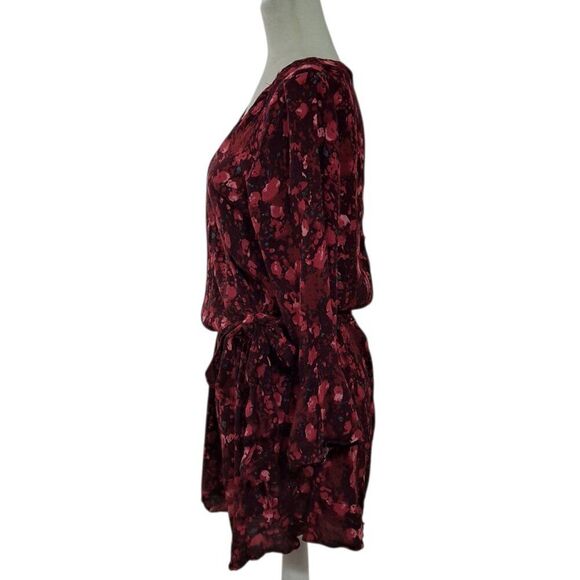 Free People All the Right Ruffles Women's Romper Red Multi Floral 3/4 Sleeve M - Picture 7 of 10